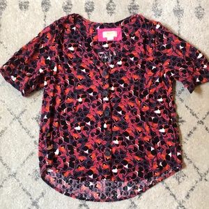 Maeve Anthropologie button down floral blouse sz 6